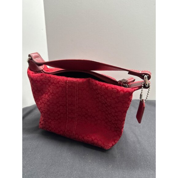 Coach Soho Signature Red Mini Tote Bag With Zipper & Detachable Tag - Picture 1 of 10